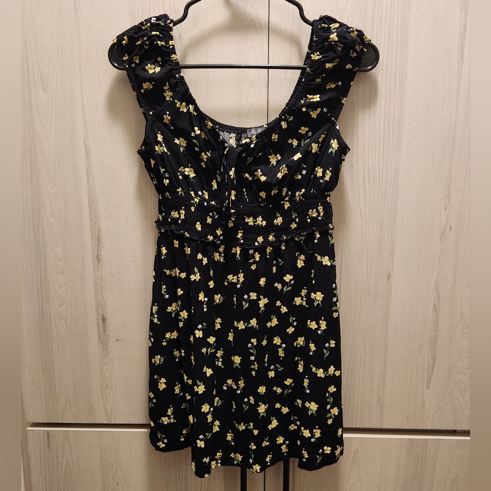 Lily Rose Black and Yellow Flower Dress